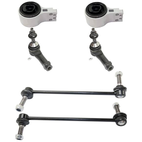 6-Piece Kit Control Arm Bushing, 6-Piece Kit Includes (2) Control Arm Bushing, (2) Sway Bar Link, and (2) Tie Rod End