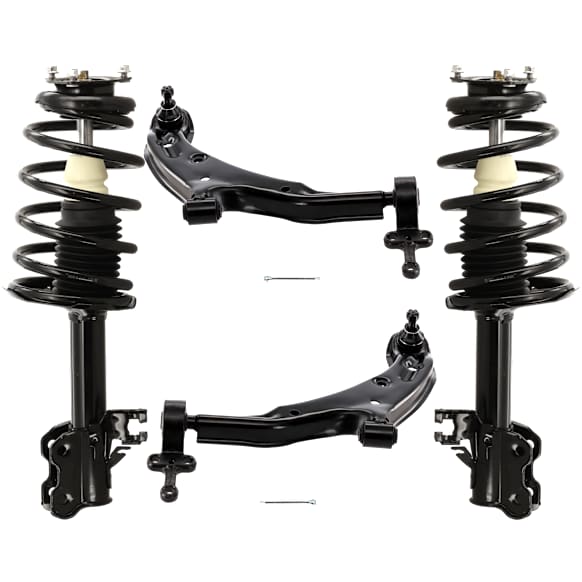 4-Piece Kit Fully Loaded Strut, Includes (2) Control Arm and (2) Shock Absorber and Strut Assembly
