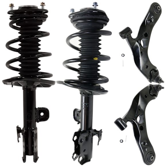 4-Piece Kit Fully Loaded Strut, Includes (2) Control Arm and (2) Shock Absorber and Strut Assembly