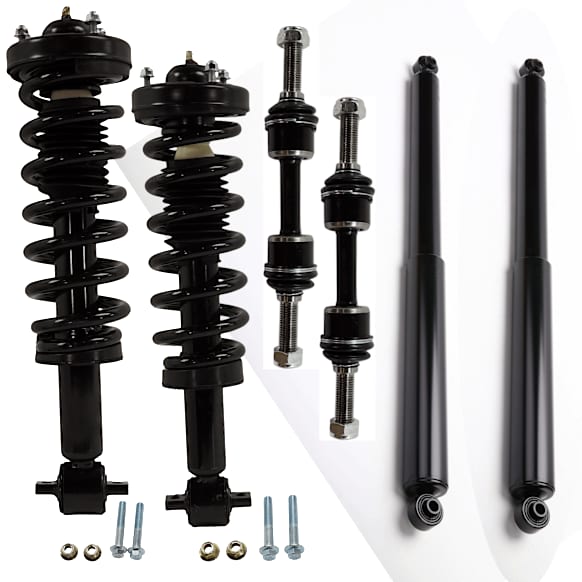 2015 Ford F-150 - 6-Piece Kit Front and Rear, Driver and Passenger Side, Shock and Fully Loaded Strut, RWD, Extended Cab Pickup, Crew Cab Pickup, Includes (2) Loaded Strut, (2) Shock, and (2) Sway Bar Link