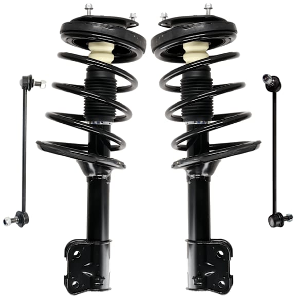 4-Piece Kit Fully Loaded Strut, Includes (2) Shock Absorber and Strut Assembly and (2) Sway Bar Link