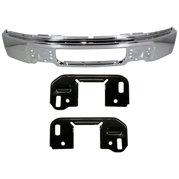 2011 Ford F-150 - 3-Piece Kit Front Bumper, Chrome, Includes (1) Bumper and (2) Bumper Bracket