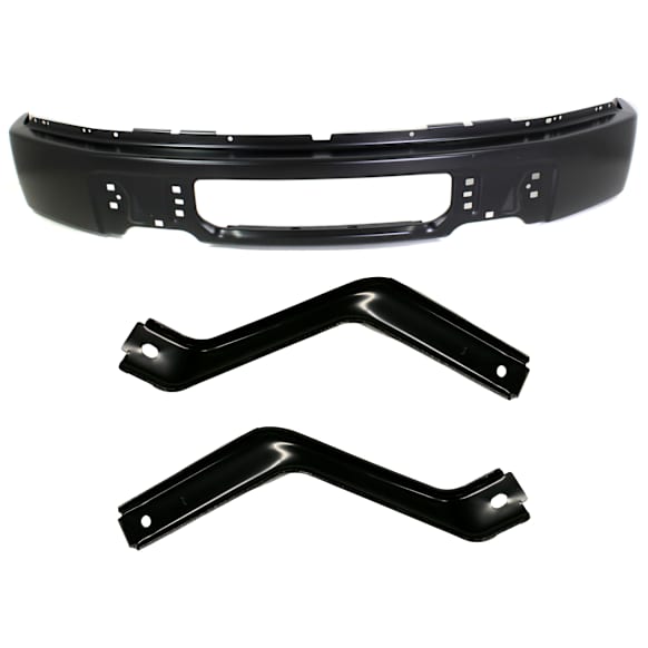 2011 Ford F-150 - 3-Piece Kit Front Bumper, Painted Black, Includes (1) Bumper and (2) Bumper Bracket