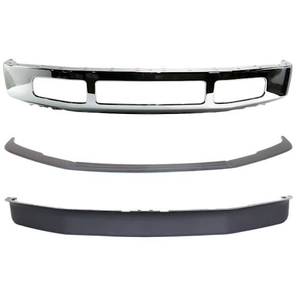 3-Piece Kit, Bumper, Chrome, Includes (1) Bumper, (1) Bumper Trim, and (1) Valance