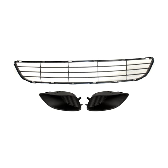 3-Piece Kit Bumper Grille, 4-Door, Sedan, Textured Gray, Includes (1) Bumper Grille and (2) Fog Light Cover