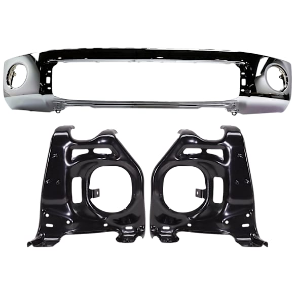 2008 Toyota Tundra - 3-Piece Kit Front Bumper, Chrome, Includes (1) Bumper and (2) Bumper Bracket