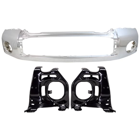 3-Piece Kit, Bumper, Chrome, Includes (1) Bumper and (2) Bumper Bracket