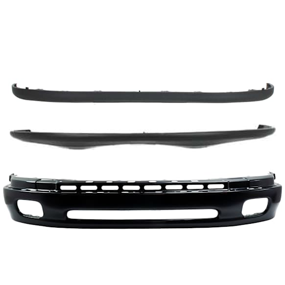 3-Piece Kit, Front, Lower Bumper, Painted Black, Includes (1) Bumper, (1) Bumper Cover, and (1) Valance