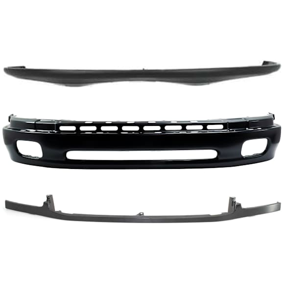 2000-2006 Toyota Tundra - 3-Piece Kit, Front, Lower Bumper, Painted Black, Includes (1) Bumper, (1) Bumper Cover, and (1) Bumper Trim