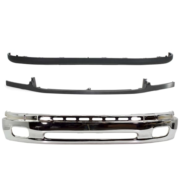 2002 Toyota Tundra - 3-Piece Kit Front, Lower Bumper, Extended Cab Pickup (Access Cab), Chrome, Extended Cab Pickup, Includes (1) Bumper, (1) Bumper Trim, and (1) Valance