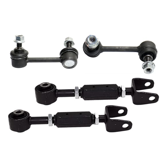 4-Piece Kit Rear, Driver and Passenger Side, Upper Control Arms, Includes (2) Control Arm and (2) Sway Bar Link