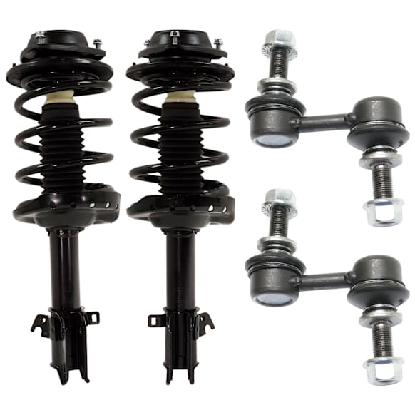 4-Piece Kit Fully Loaded Strut, Includes (2) Shock Absorber and Strut Assembly and (2) Sway Bar Link