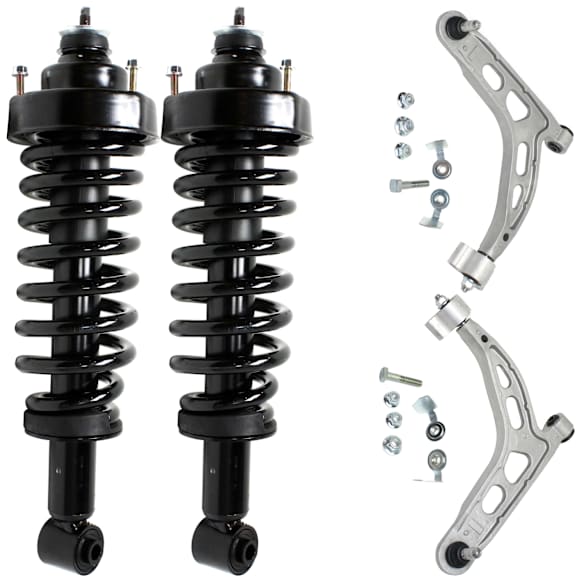 4-Piece Kit Rear, Driver and Passenger Side Fully Loaded Strut, Includes (2) Control Arm and (2) Shock Absorber and Strut Assembly