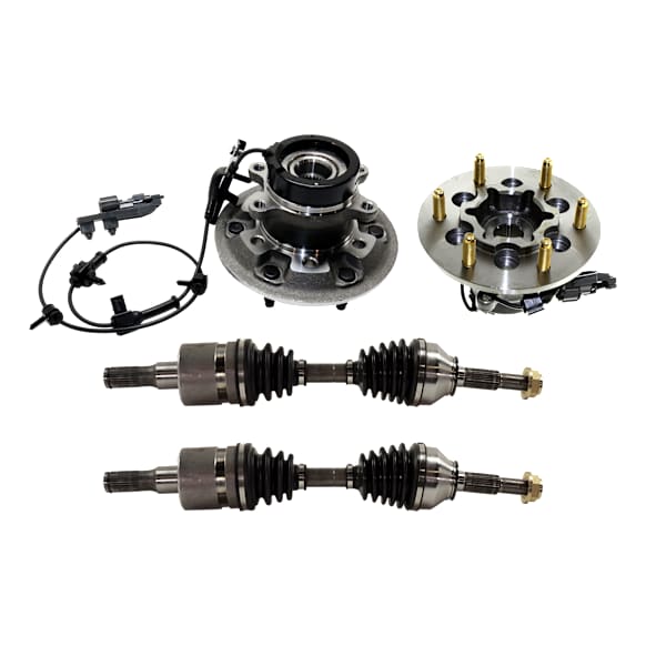 2-Wheel Set Wheel Hub, 6 Lugs, With Bearing, 4WD, Includes (2) Wheel Hub and (2) Axle Assembly