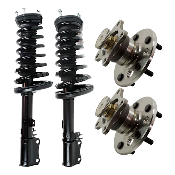 1997-2001 Toyota Camry - 4-Piece Kit Rear, Driver and Passenger Side Fully Loaded Strut, Includes (2) Shock Absorber and Strut Assembly and (2) Wheel Hub