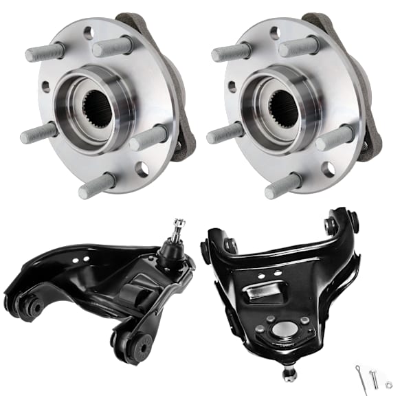 2-Wheel Set Wheel Hub, 5 Lugs, With Bearing, Includes (2) Wheel Hub and (2) Control Arm