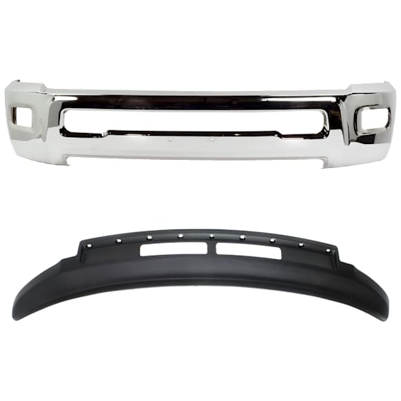 2016 Ram 2500 Tradesman - 2-Piece Kit Front Bumper, For Models Without Off-Road Package, Chrome, Includes (1) Bumper and (1) Valance