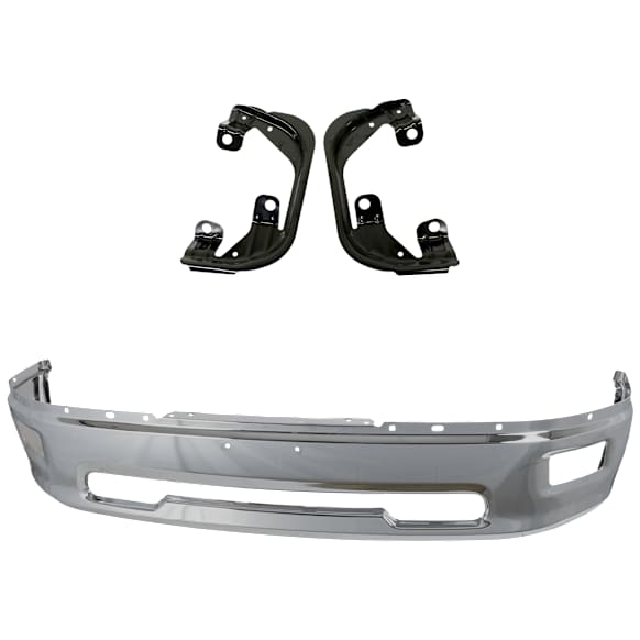 2011 Ram 1500 - 2-Piece Kit Front Bumper, For Models Without Sport Package, Chrome, Includes (1) Bumper and (2) Fog Light Bracket