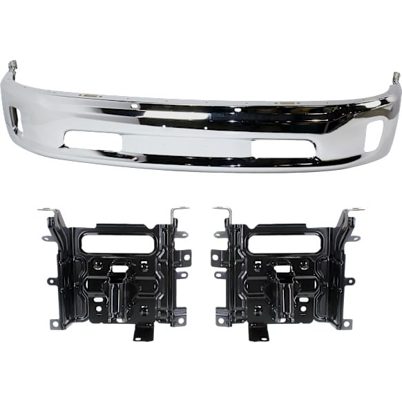2013-2018 Ram 1500 - 2-Piece Kit Front, Lower Bumper Chrome, Includes (1) Bumper and (1) Bumper Bracket