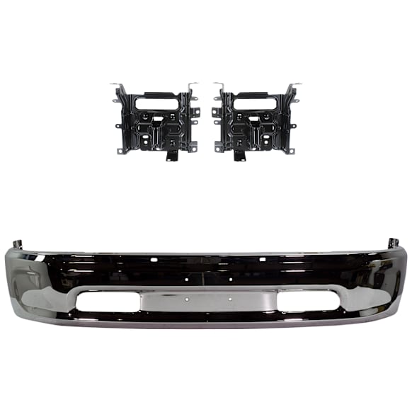 2018 Ram 1500 - 2-Piece Kit Front Bumper Chrome, Includes (1) Bumper and (1) Bumper Bracket