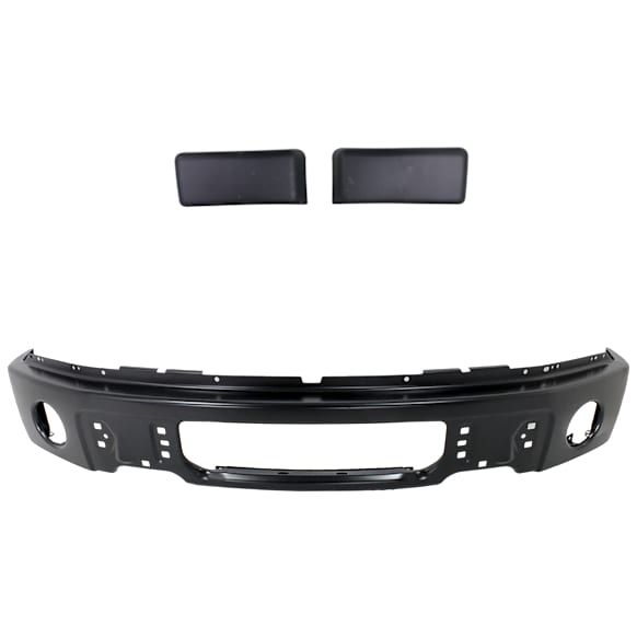 2011 Ford F-150 - 2-Piece Kit Front Bumper, For Models Without License Plate Mount, Powdercoated Black, Includes (1) Bumper and (2) Bumper Trim