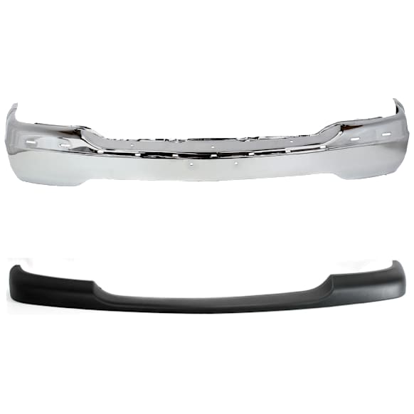 2001 GMC Yukon XL 1500 - 2-Piece Kit Front Bumper, Chrome, Sport Utility, Includes (1) Bumper and (1) Bumper Trim