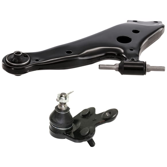 2-Piece Kit Front, Driver and Passenger Side, Lower Control Arms, Includes (1) Ball Joint and (1) Control Arm