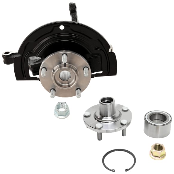 2-Piece Kit Front, Driver Side Steering Knuckle, With Bearing, With Dust Shield, Includes (1) Knuckle and (1) Wheel Hub