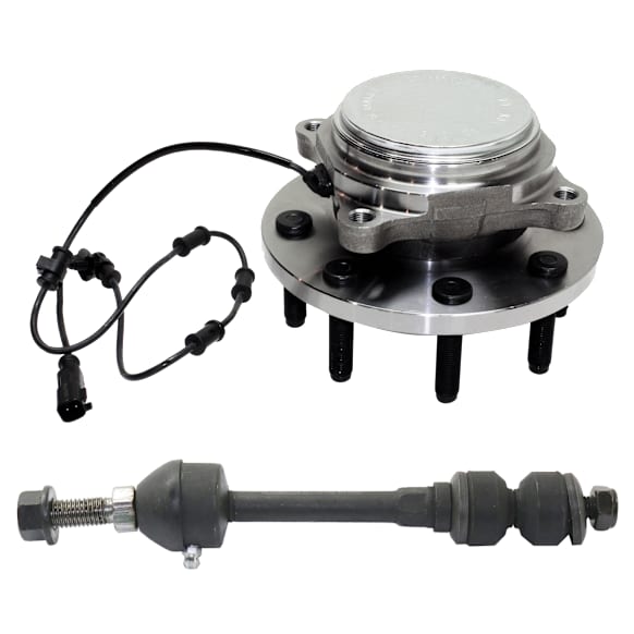 2-Piece Kit Wheel Hub, 8 Lugs, With Bearing, With Sensor, RWD Includes (1) Sway Bar Link and (1) Wheel Hub