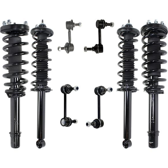8-Piece Kit Front and Rear, Driver and Passenger Side Fully Loaded Strut, Sedan, Includes (4) Sway Bar Link and (4) Shock Absorber and Strut Assembly