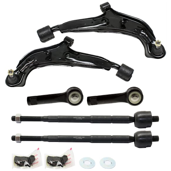 6-Piece Kit Control Arm Includes (2) Control Arm and (4) Tie Rod End