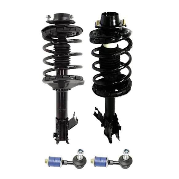 4-Piece Kit Fully Loaded Strut, Includes (2) Shock Absorber and Strut Assembly and (2) Sway Bar Link