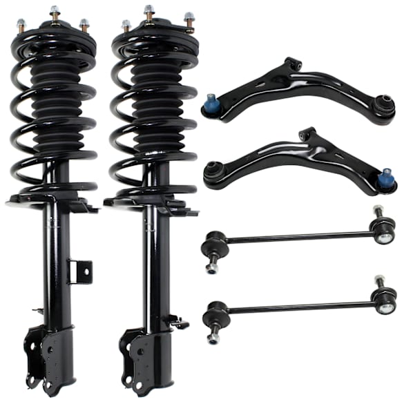 2001 Mazda Tribute - 6-Piece Kit Front, Driver and Passenger Side, Fully Loaded Strut, 4WD, Includes (2) Control Arm, (2) Sway Bar Link and (2) Shock Absorber and Strut Assembly