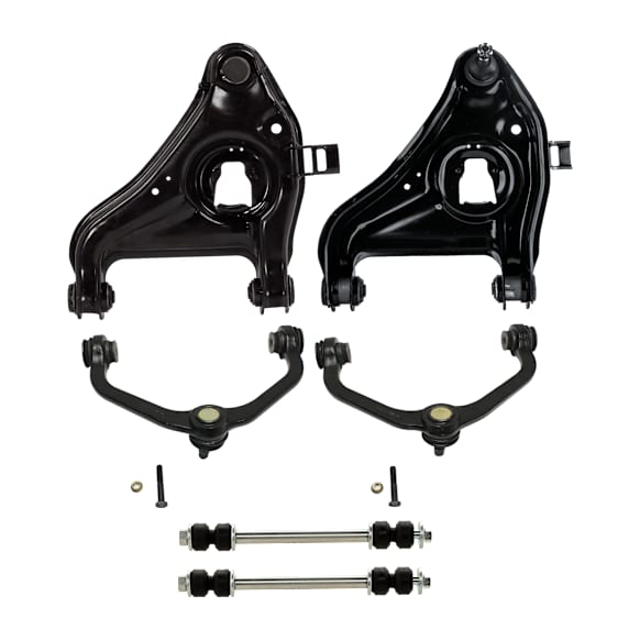 6-Piece Kit Front, Driver and Passenger Side Control Arm, Includes (4) Control Arm and (2) Sway Bar Link