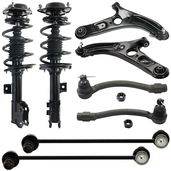 8-Piece Kit Front, Driver and Passenger Side Suspension Kit, Includes (2) Control Arm, (2) Tie Rod End, (2) Sway Bar Link and (2) Shock Absorber and Strut Assembly