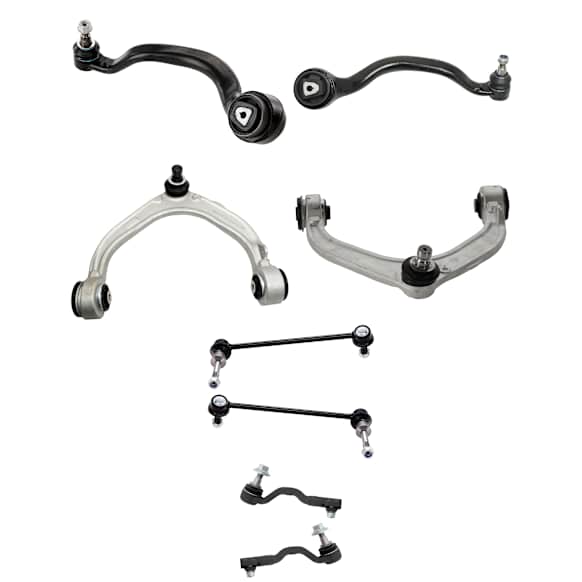 8-Piece Kit Suspension Kit Includes (4) Control Arm, (2) Sway Bar Link, and (2) Tie Rod End