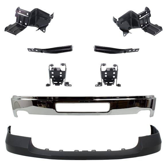 8-Piece Kit, Bumper, Chrome, Includes (1) Bumper, (6) Bumper Bracket, and (1) Bumper Cover