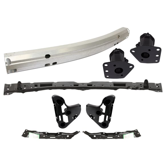 8-Piece Kit Bumper Reinforcement, Aluminum, Includes (4) Bumper Bracket, (1) Bumper Reinforcement, and (3) Bumper Retainer