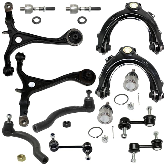 13-Piece Kit Front, Driver and Passenger Side Suspension Kit, Includes (2) Ball Joint, (4) Control Arm, (3) Sway Bar Link, and (4) Tie Rod End