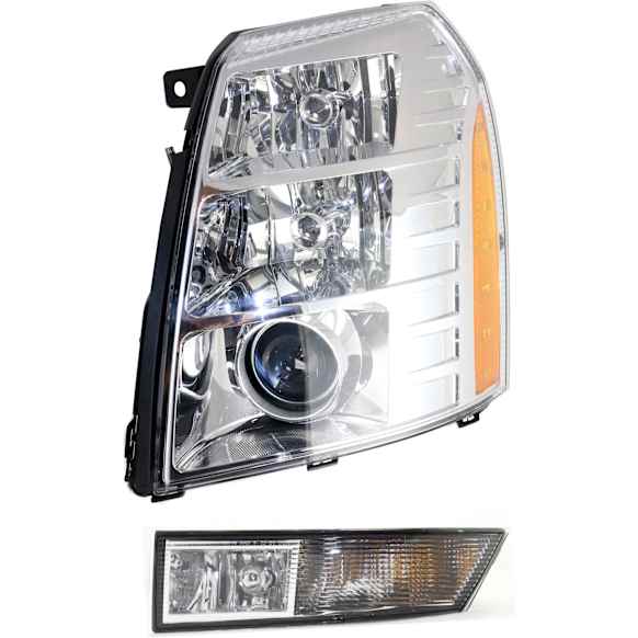 2-Piece Kit, Driver Side HID/Xenon Headlight, With bulb(s), 2nd Design, OE Replacement, Includes (1) Fog Light and (1) Headlight