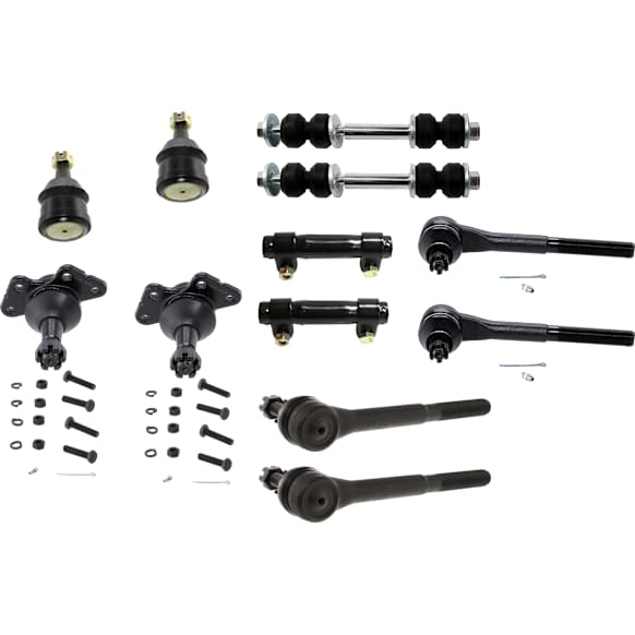 12-Piece Kit Front Suspension Kit, Includes (4) Ball Joint, (2) Sway Bar Link, (2) Tie Rod Adjusting Sleeve, and (4) Tie Rod End