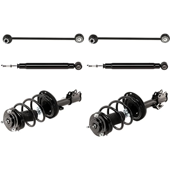 6-Piece Kit Front Suspension Kit, FWD, Includes (2) Loaded Strut, (2) Shock Absorber, and (2) Sway Bar Link