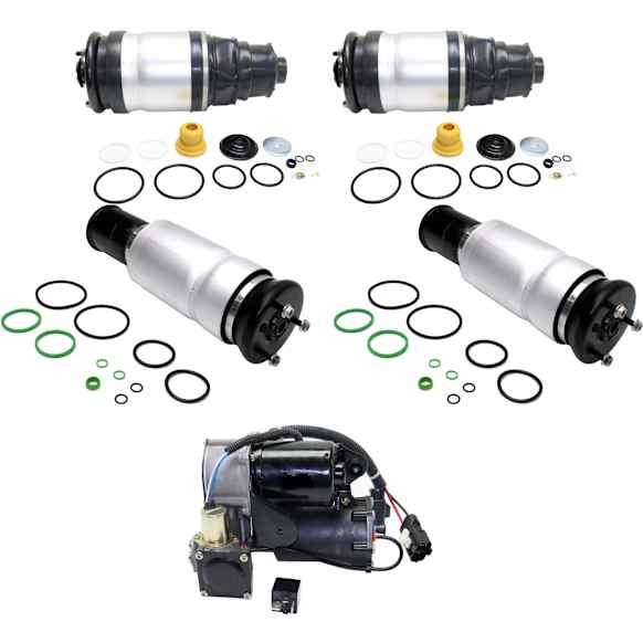 2010-2014 Land Rover LR4 - 5-Piece Kit Air Suspension Kit - 5-Piece Kit, Includes (1) Air Suspension Compressor and (4) Air Spring