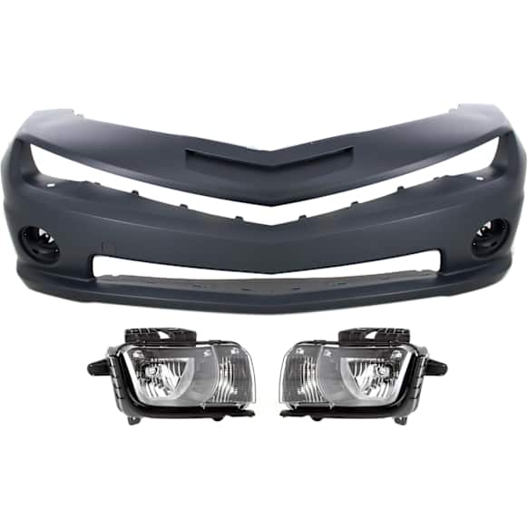 2010 Chevrolet Camaro - 3-Piece Kit Front Primed Bumper Cover, Coupe, Includes (1) Bumper Cover and (2) Headlight