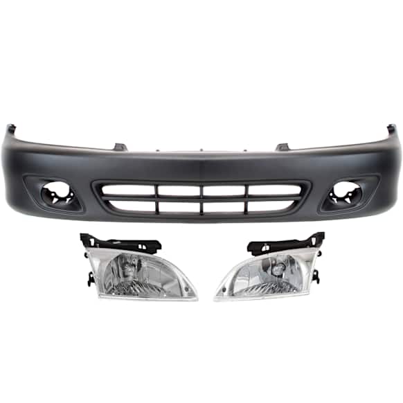 2002 Chevrolet Cavalier - 3-Piece Kit Front Primed Bumper Cover, Coupe,  Includes (1) Bumper Cover and (2) Headlight
