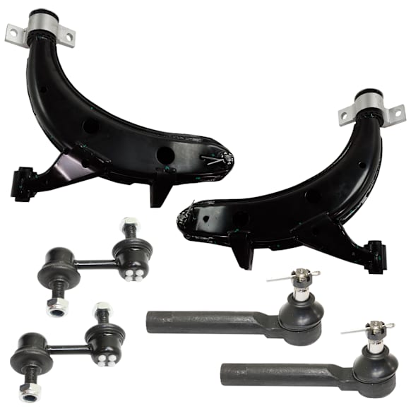 6-Piece Kit Front Suspension Kit, Includes (2) Control Arm, (2) Sway Bar Link, and (2) Tie Rod End