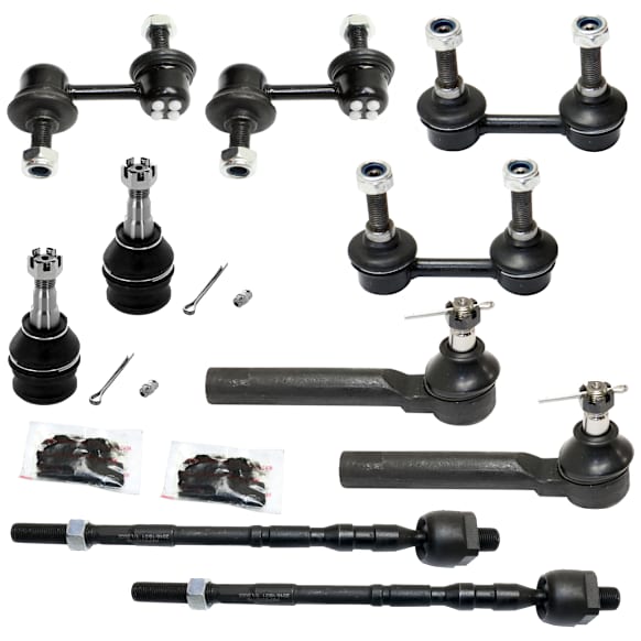 10-Piece Kit Front and Rear Suspension Kit, Includes (2) Ball Joint, (4) Sway Bar Link, and (4) Tie Rod End