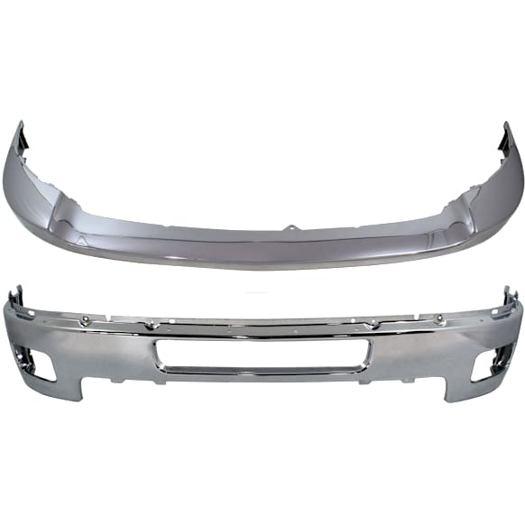 2011 Chevrolet Silverado 2500 HD - 2-Piece Kit Front Bumper, Chrome, Includes (1) Bumper and (1) Bumper Trim