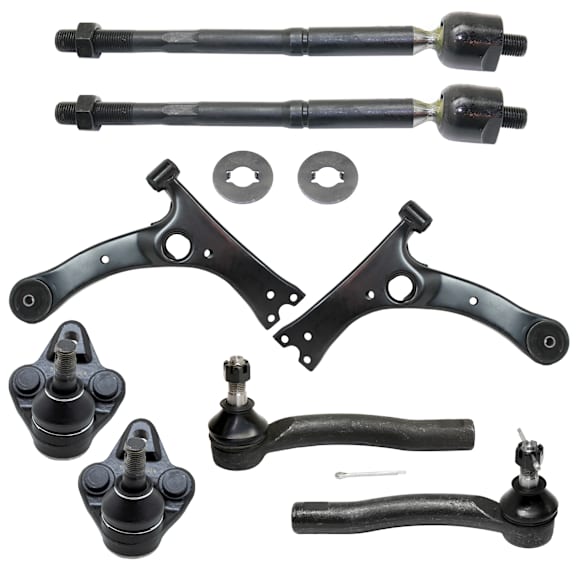 8-Piece Kit Front, Driver and Passenger Side Suspension Kit, Includes (2) Ball Joint, (2) Control Arm, and (4) Tie Rod End