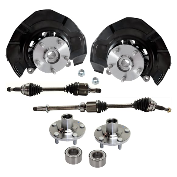 8-Piece Kit Front, Driver and Passenger Side Loaded Knuckle, Includes (2) Axle Assembly, (2) Knuckle, (2) Wheel Bearing, and (2) Wheel Hub